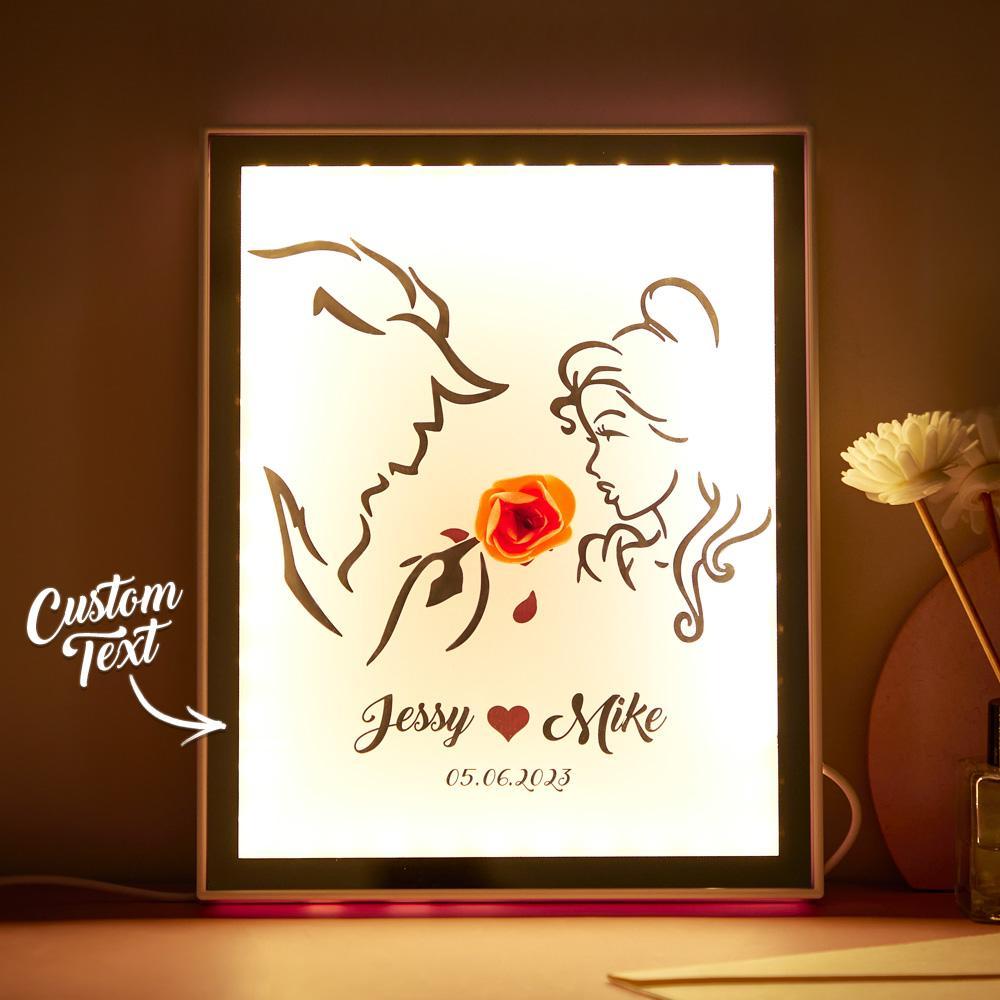Custom Couple Photo Frame with Light Perfect Gift for Family Birthday Christmas Anniversary - mymoonlampuk