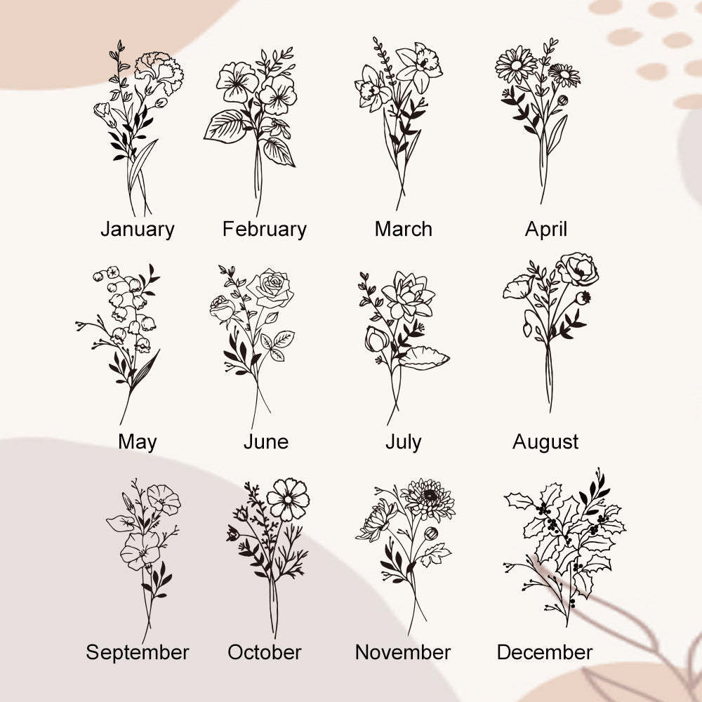 Personalized Name Birthflower Acrylic Night Light Gifts for Mother's Day - mymoonlampuk