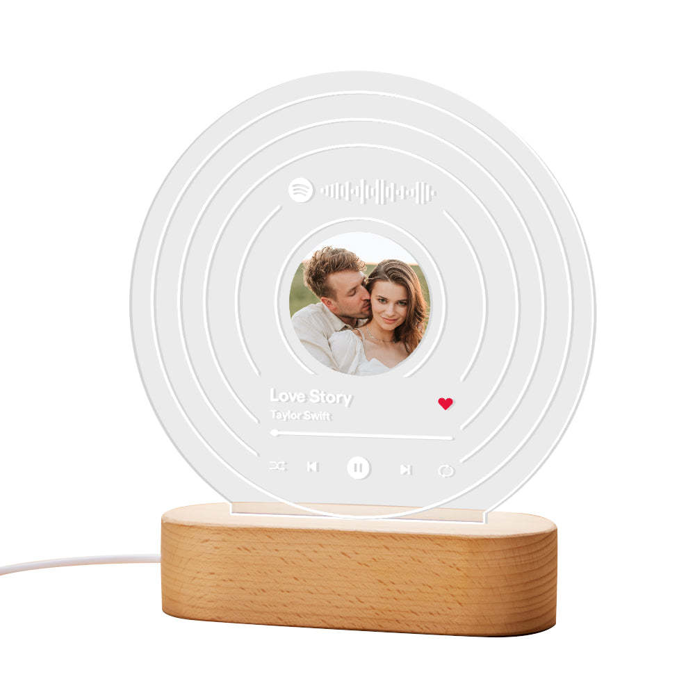 Custom Spotify Code Lamp Personalised Photo Song Plaque Night Light - mymoonlampuk