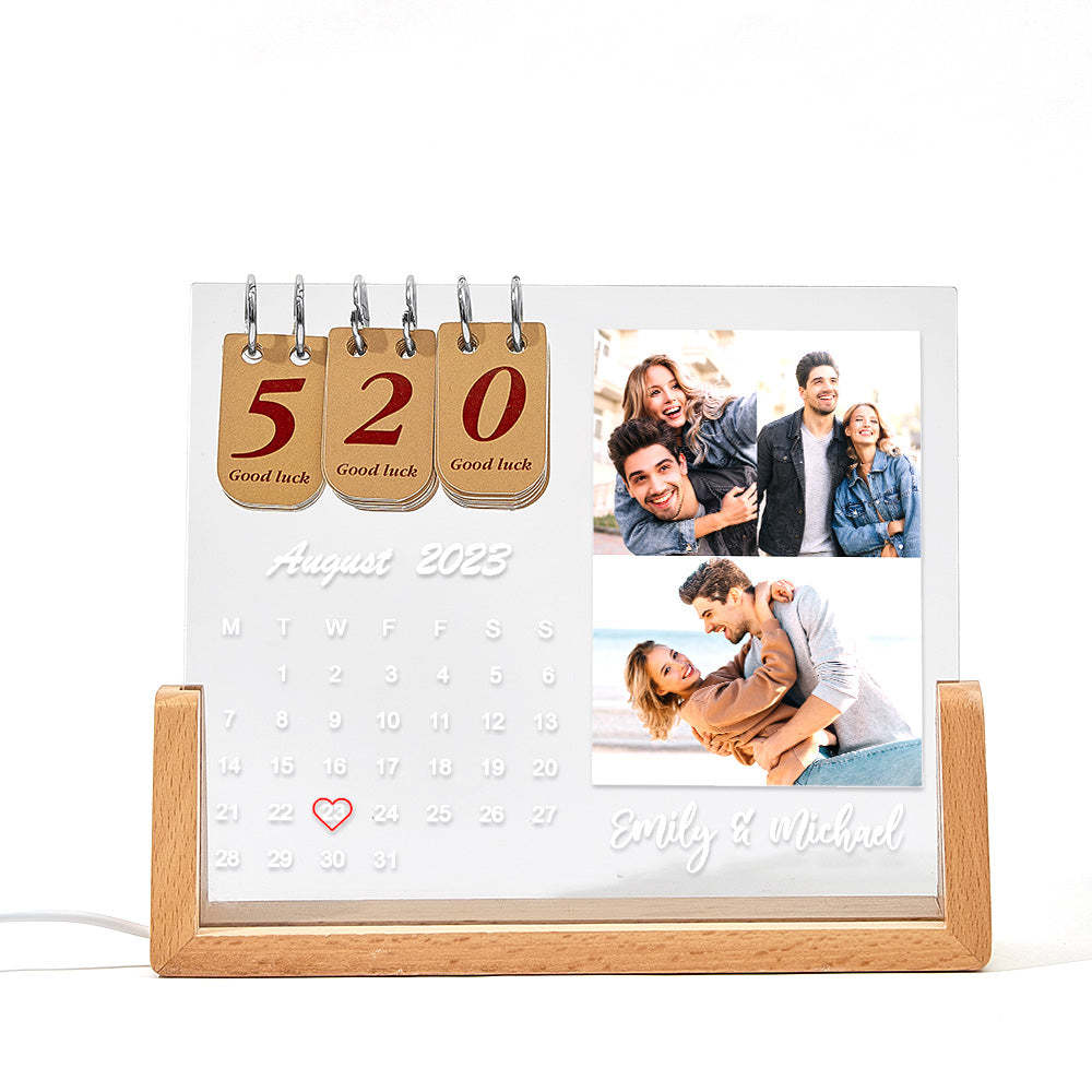 Custom Photo Lamp Personalized Countdown Calendar Night Light Gift - mymoonlampuk