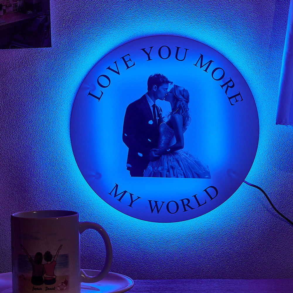 Custom Photo LED Night Light Home Decor Wedding Anniversary Gifts for Him or Her - mymoonlampuk