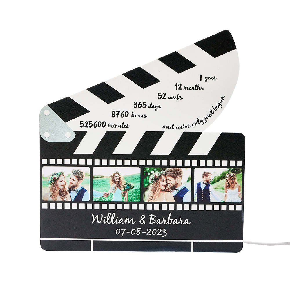 Personalized Film Roll Night Light Custom Photo Acrylic Lamps Anniversary Gift for Couple - mymoonlampuk