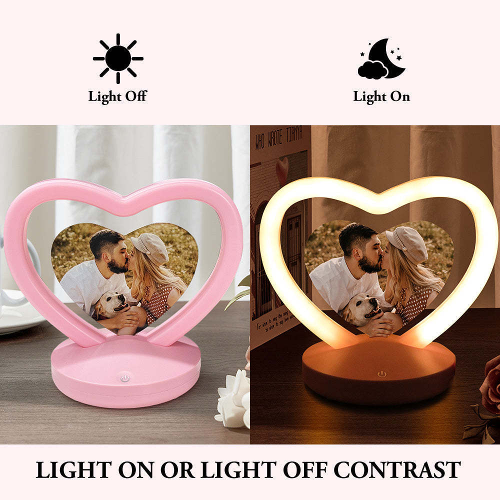 Personalized Photo Night Light Custom Heart-Shaped Lamp Romantic Valentine's Day Gifts - mymoonlampuk