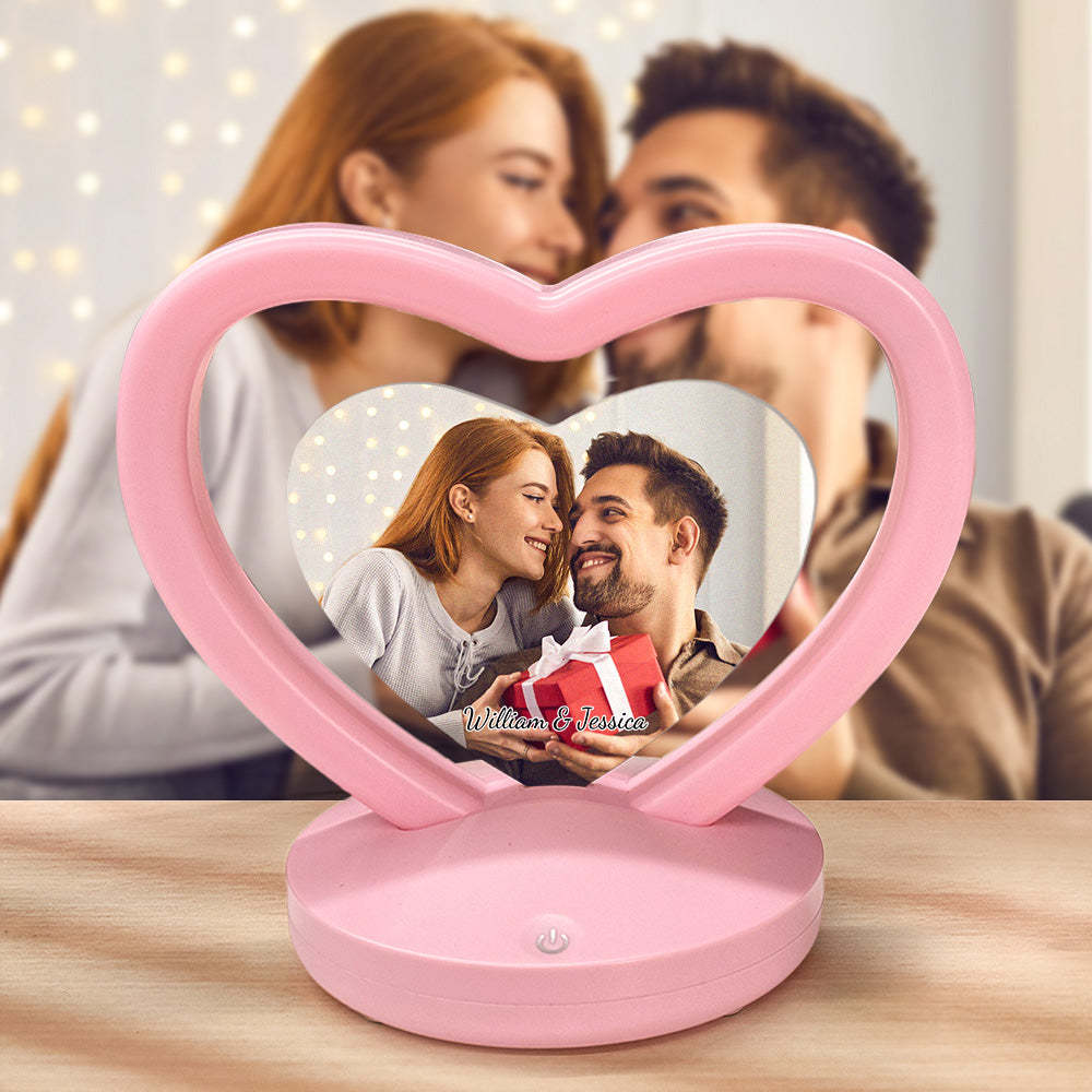 Personalized Photo Night Light Custom Heart-Shaped Lamp Romantic Valentine's Day Gift for Her - mymoonlampuk