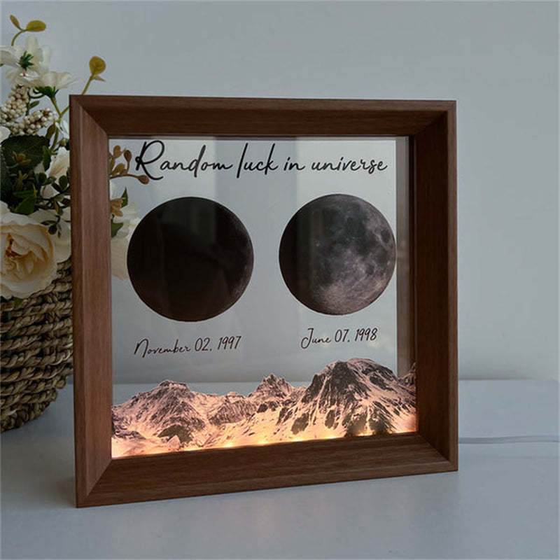 Custom Moon Phases LED Frame Light Birth Moon Night Light Gifts for Lovers - mymoonlampuk