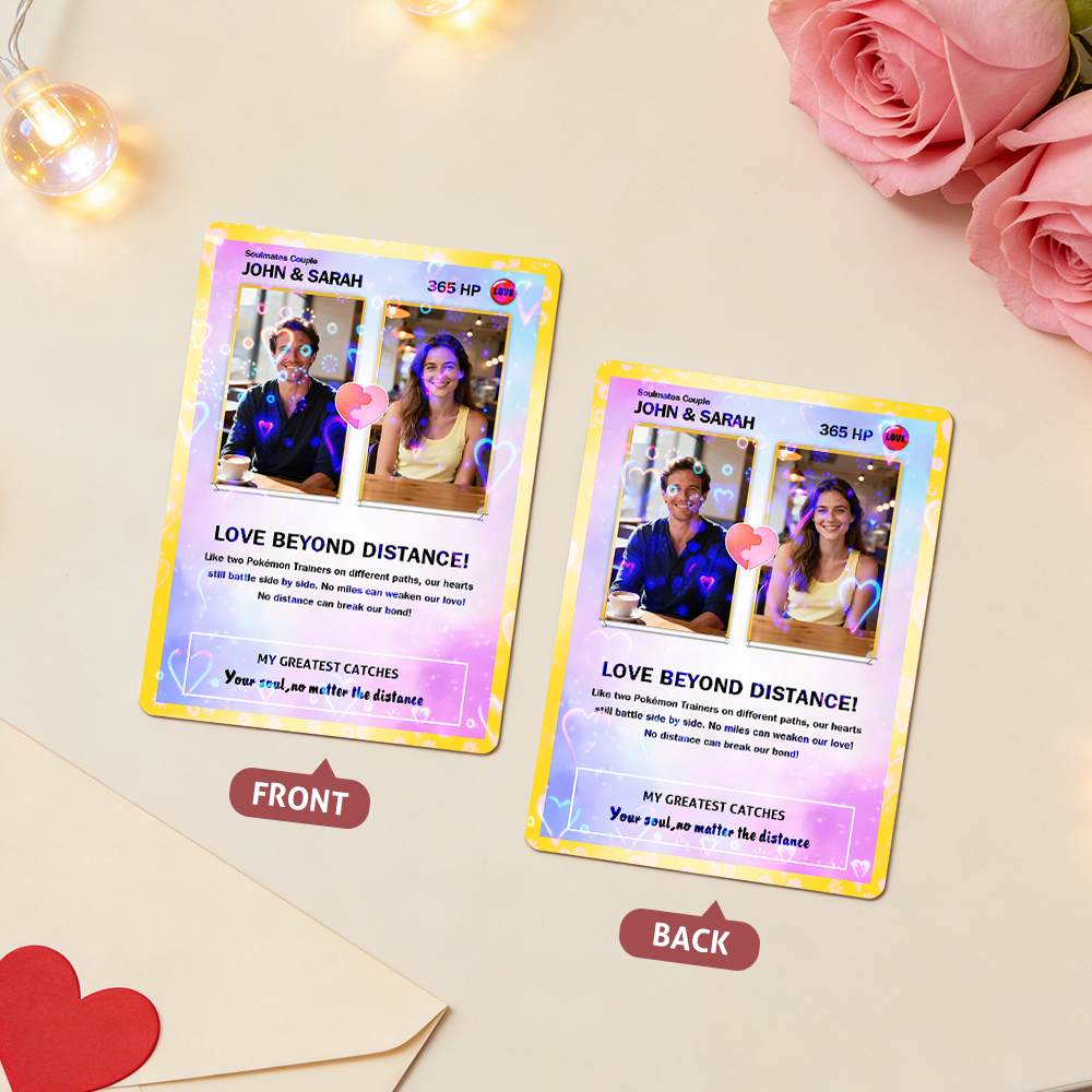 Custom Couple Card Romantic Anniversary Gift for Couple Unique Collectible Keepsake Couple Photo Puzzle Style Card - MyMoonLampUk