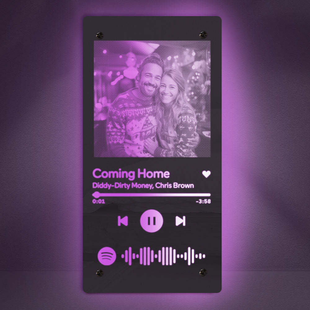 Scannable Spotify Code Personalized Mirror Light Couple Gift - mymoonlampuk