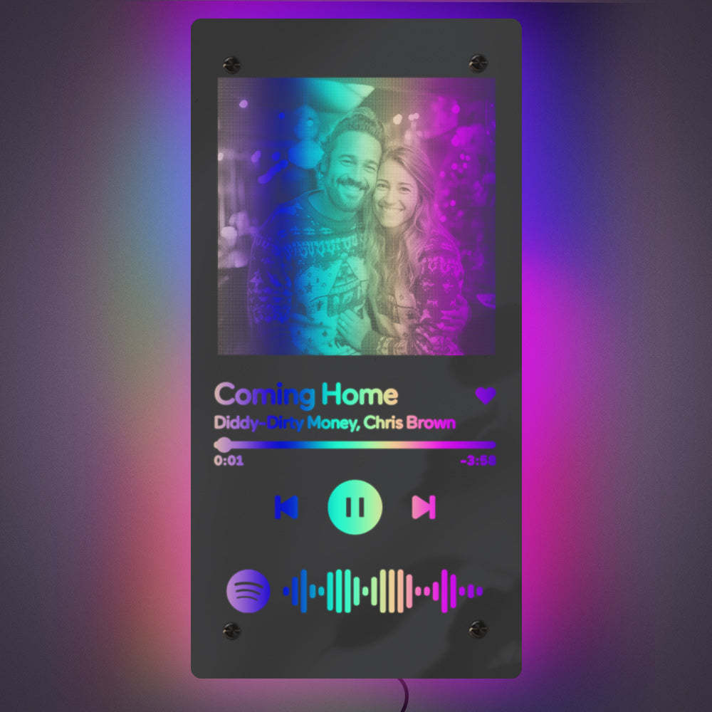 Scannable Spotify Code Personalized Mirror Light Couple Gift - mymoonlampuk