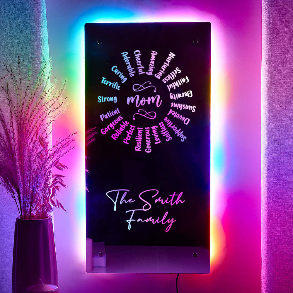 Personalized Name Mirror Light Mother's Day Gift - MyMoonLampUk
