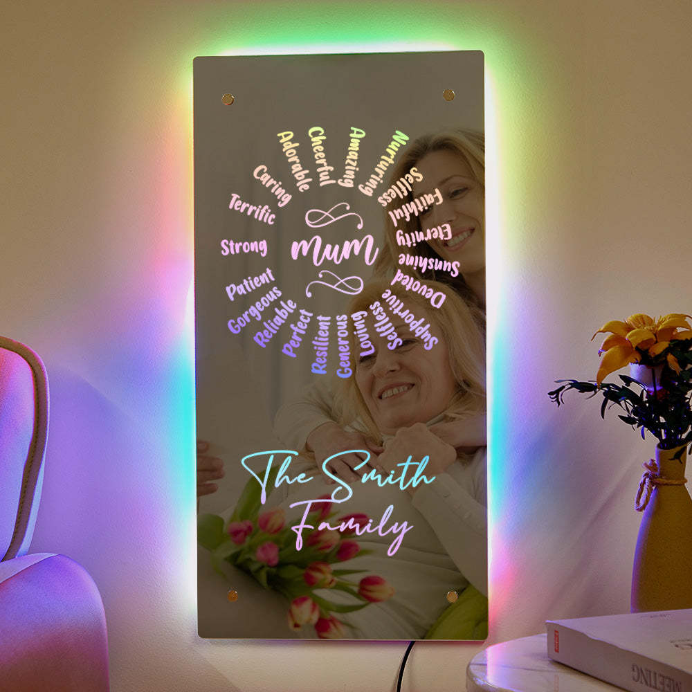 Personalized Name Mirror Light Mother's Day Gift - MyMoonLampUk