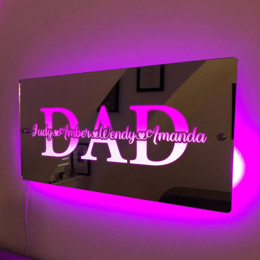 Custom Name Mirror Light Father's Day Creative Gift - mymoonlampuk