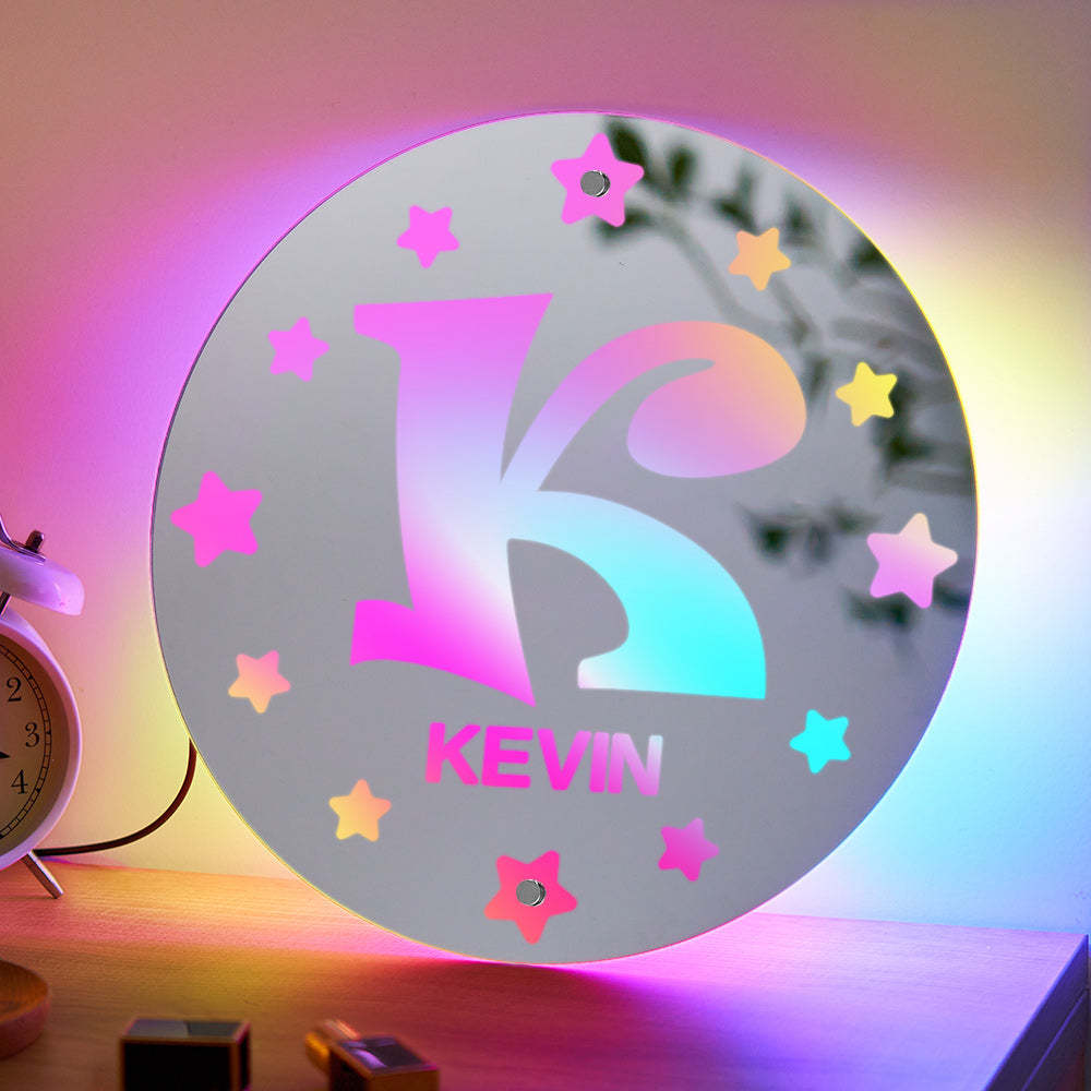 Personalized Custom Mirror Light Name Letter Night Light - mymoonlampuk
