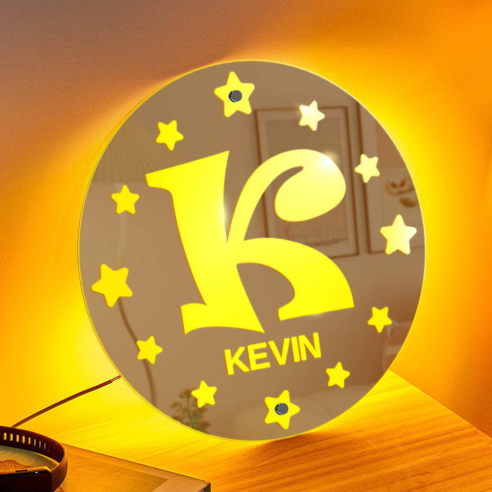 Personalized Custom Mirror Light Name Letter Night Light - mymoonlampuk