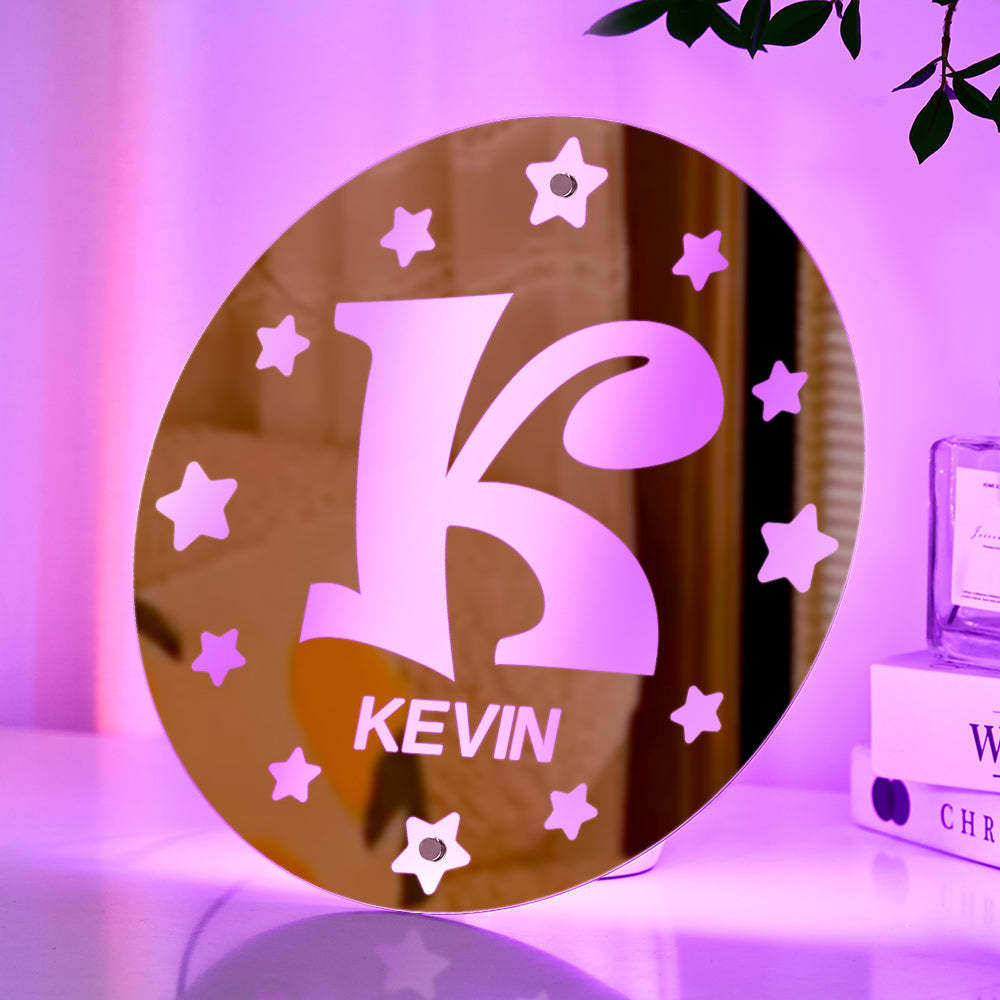 Personalized Custom Mirror Light Name Letter Night Light - mymoonlampuk