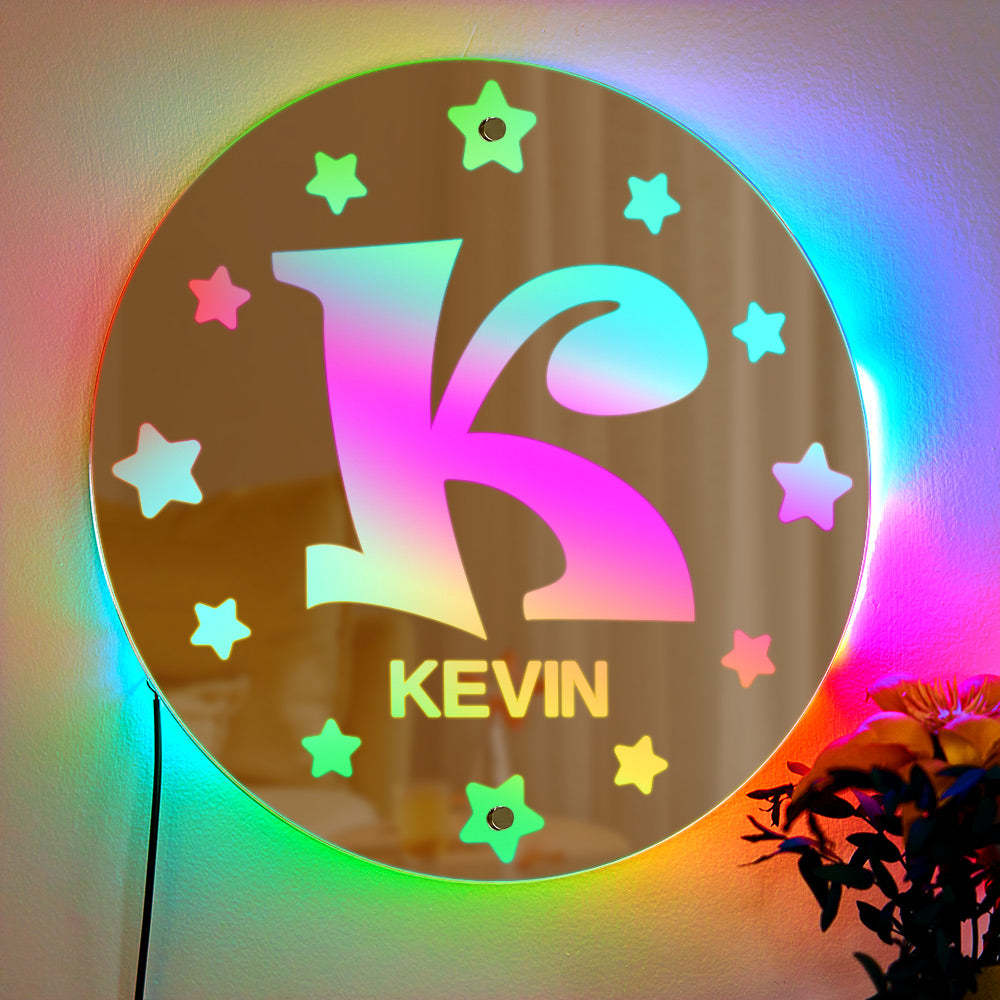 Personalized Custom Mirror Light Name Letter Night Light - mymoonlampuk