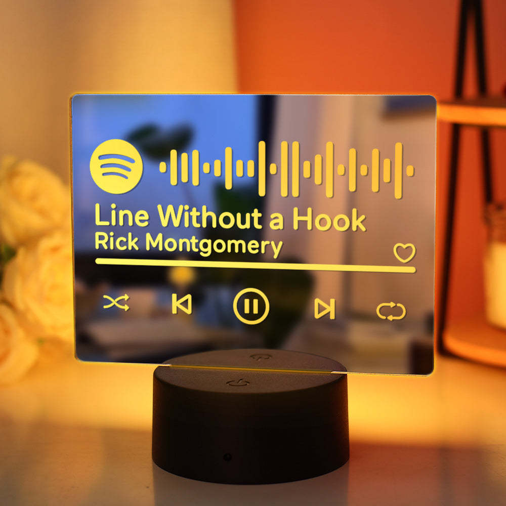 Scannable Spotify Code Mirror Light Lamp Music Gift - mymoonlampuk