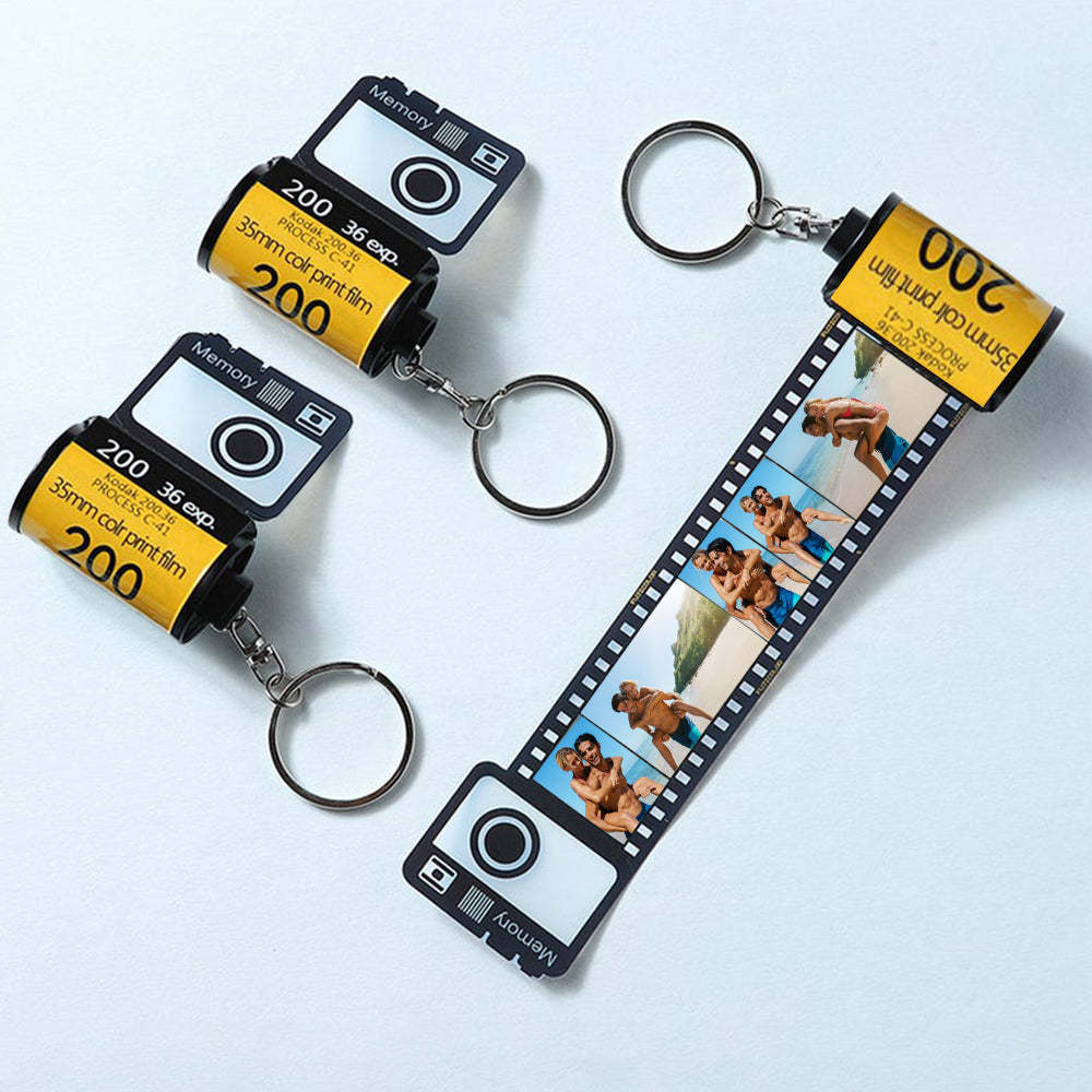 1 Year Anniversary Gifts For Him Custom Camera Film Roll Keyring Personalised Photo Keychain