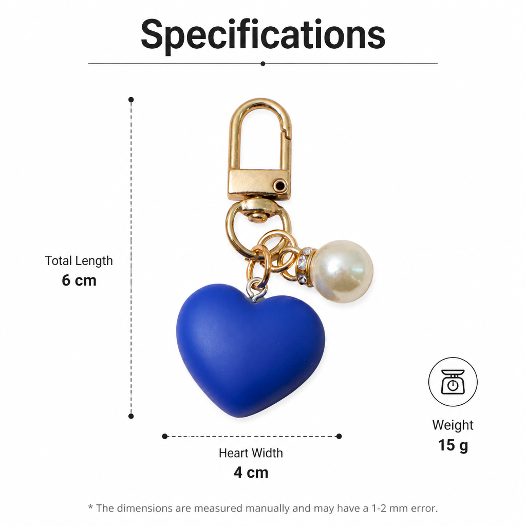 Pearl Heart Keychain – Cute Girly Heart Charm Keyring, Elegant Bag Pendant, Aesthetic Accessory Gift for Women & Girls - MyMoonLampUk