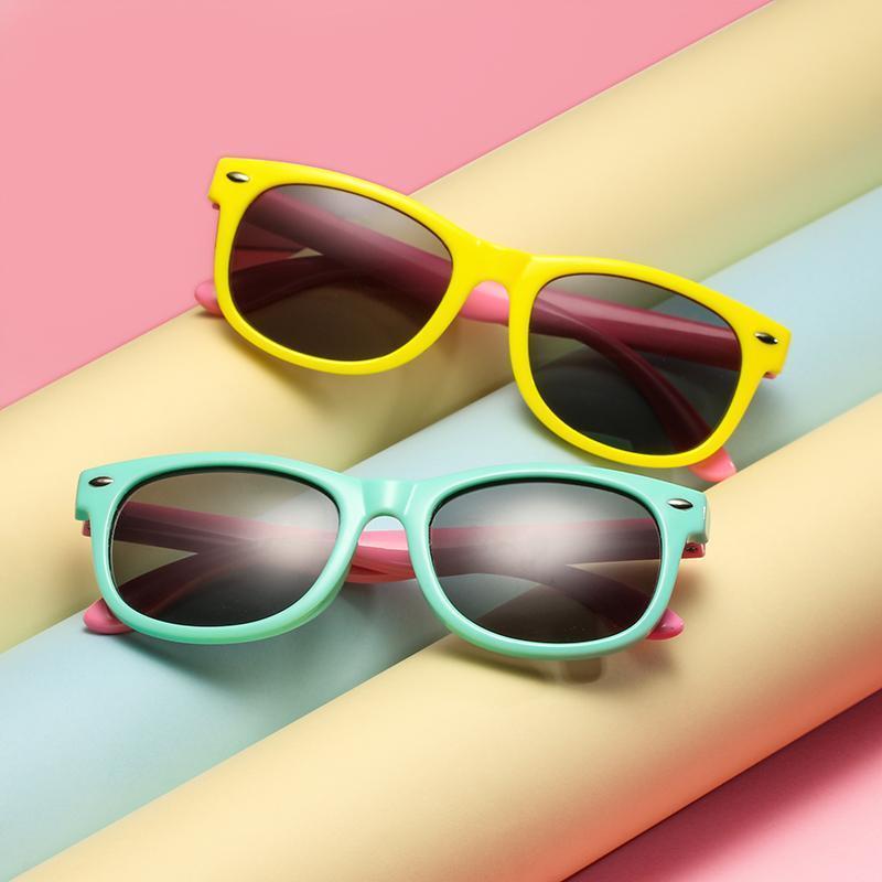 Rainbow - (Age 3-12)Kids UV400 Protective Polarized Sunglasses-Yellow&Pink - mymoonlampuk