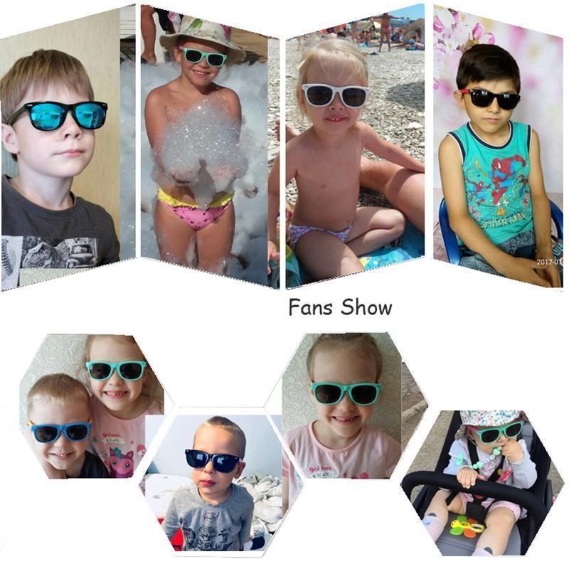 Rainbow - (Age 3-12)Kids UV400 Protective Polarized Sunglasses-Red&White - mymoonlampuk