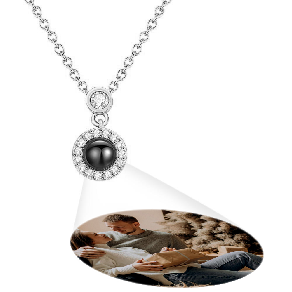 Custom Projection Photo Necklace Personalized Pet Photo Pendant Projection Chain Women Memorial Jewelry Gifts - MyMoonLampUk