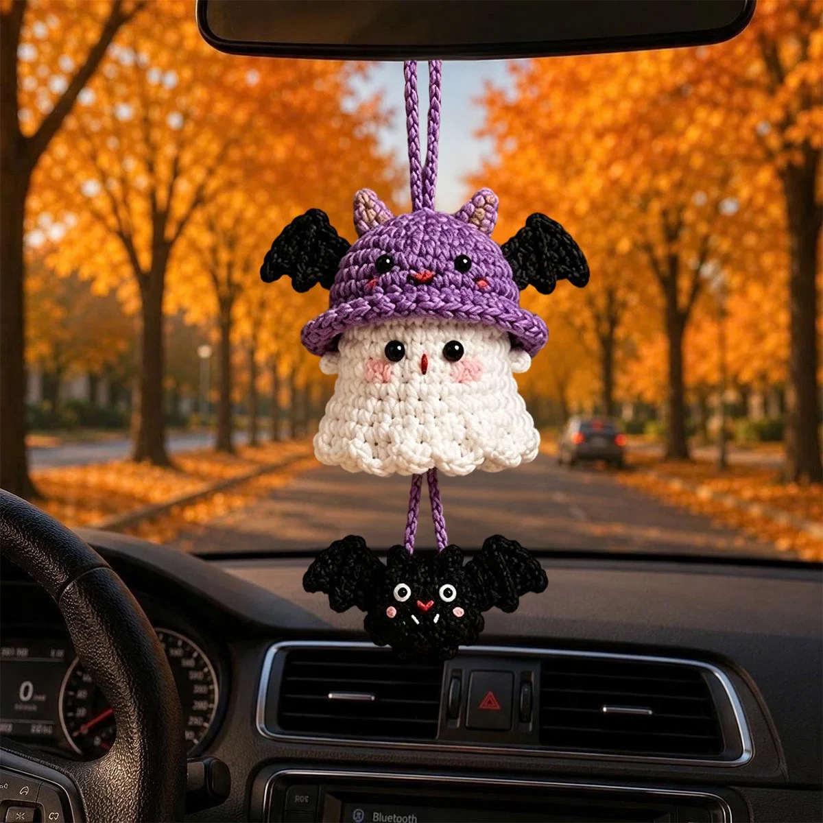 Cute Crochet Ghost Keychain Set - Halloween Decor & Gift for Kids, Teachers, Craft Lovers - MyMoonLampUk