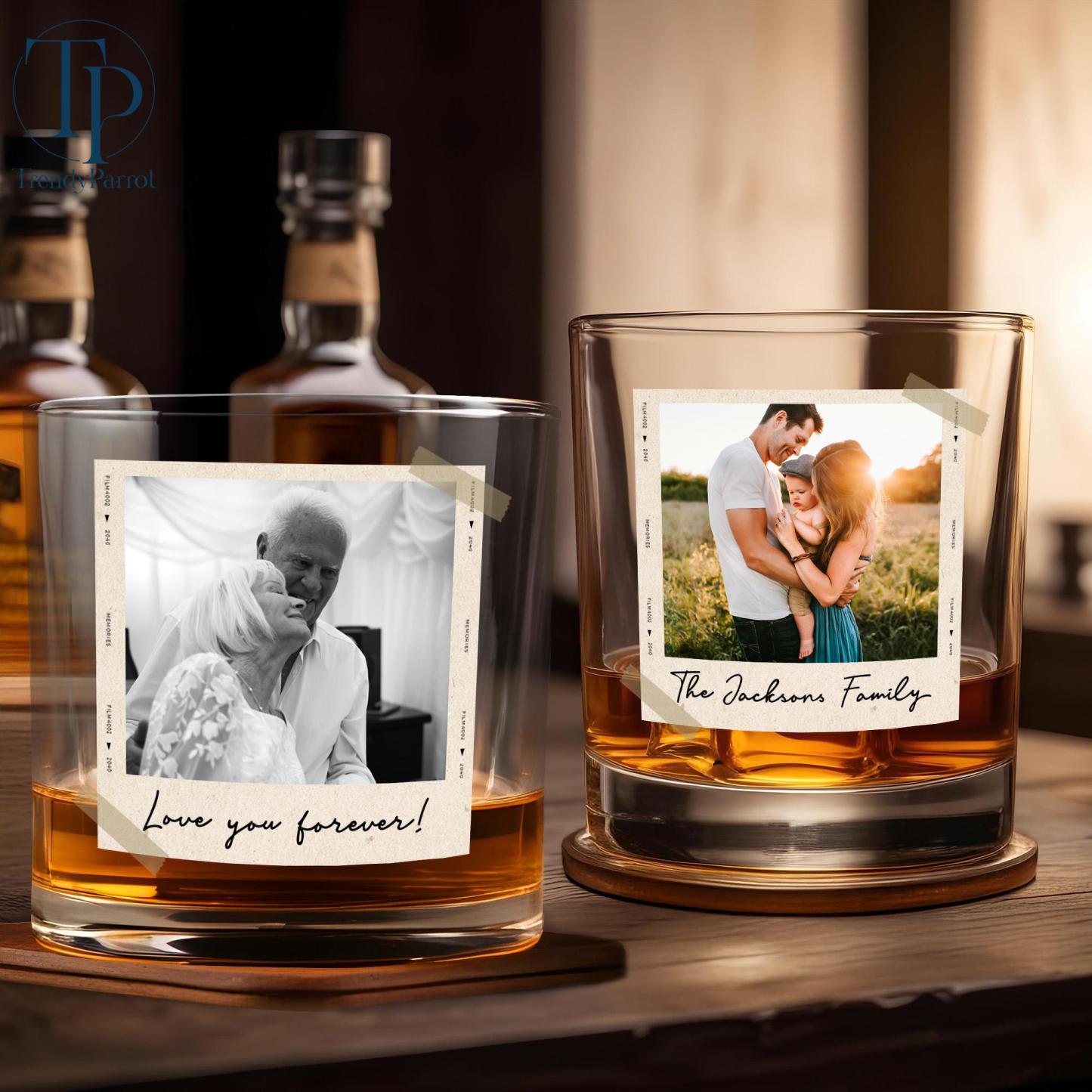 Dad Gifts, Gifts For Dad, Custom Photo Dad Est Whiskey Glass, Grandpa Gift, Dad Glass, Gifts For Him, Portrait Photo Grandpa Glass, New Dad - MyMoonLampUk