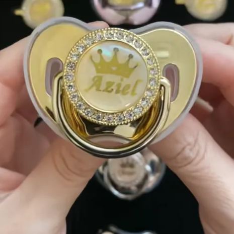 Personalized Name Exquisite Handmade Pacifier Gift for Your Little One - MyMoonLampUk