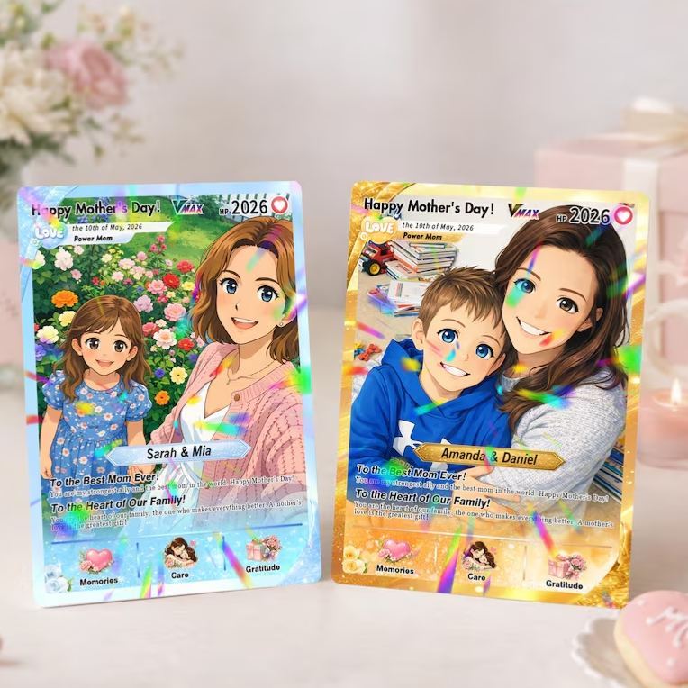 Best Mom Ever Poke Card Personalized Card Gift for Mom Anniversary Card Mother's Day Gift Custom Poke Mom Card with Photo - MyMoonLampUk