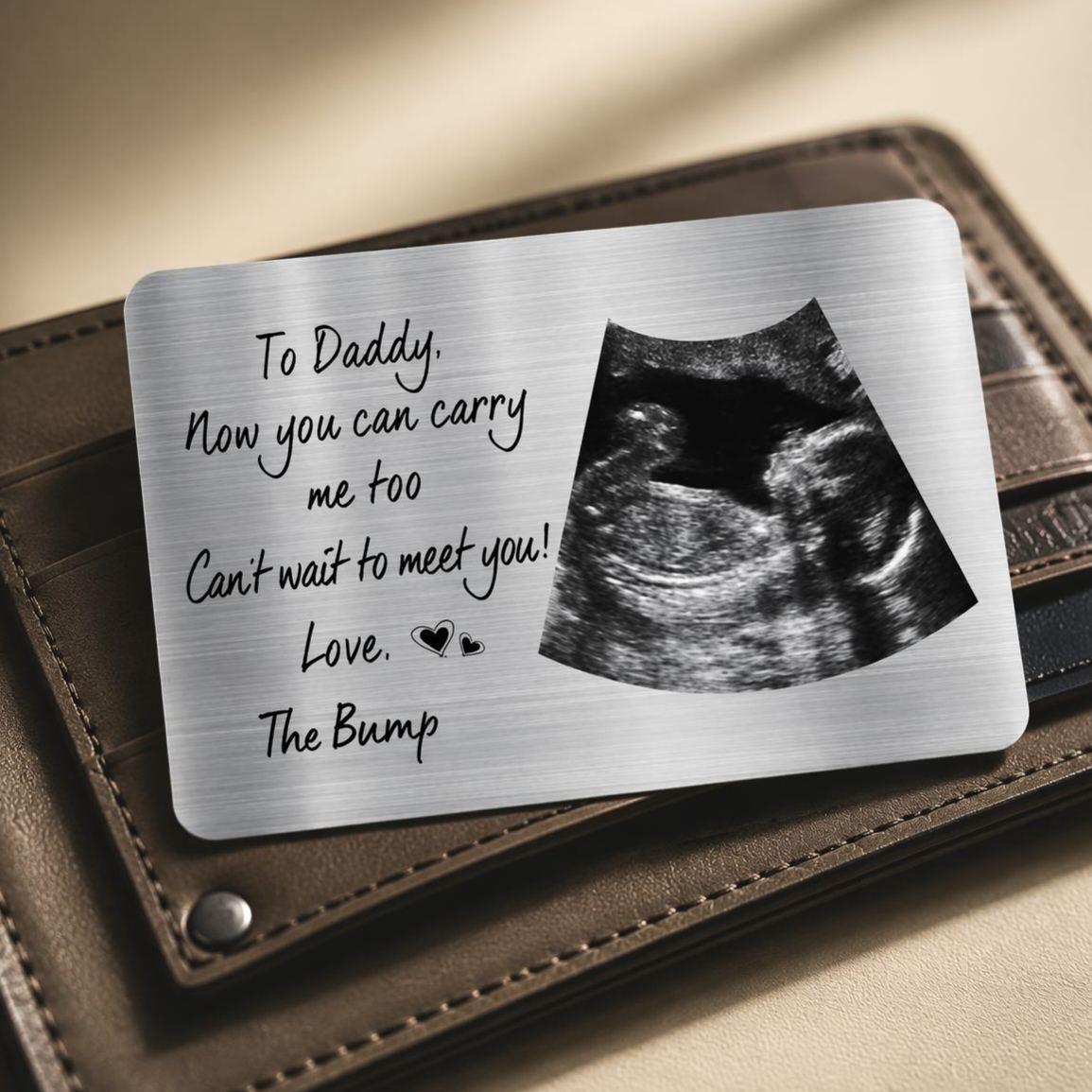 Personalized Daddy Wallet Card with Photo "Now You Can Carry Me Too" Metal Wallet Insert Father's Day Gift - MyMoonLampUk