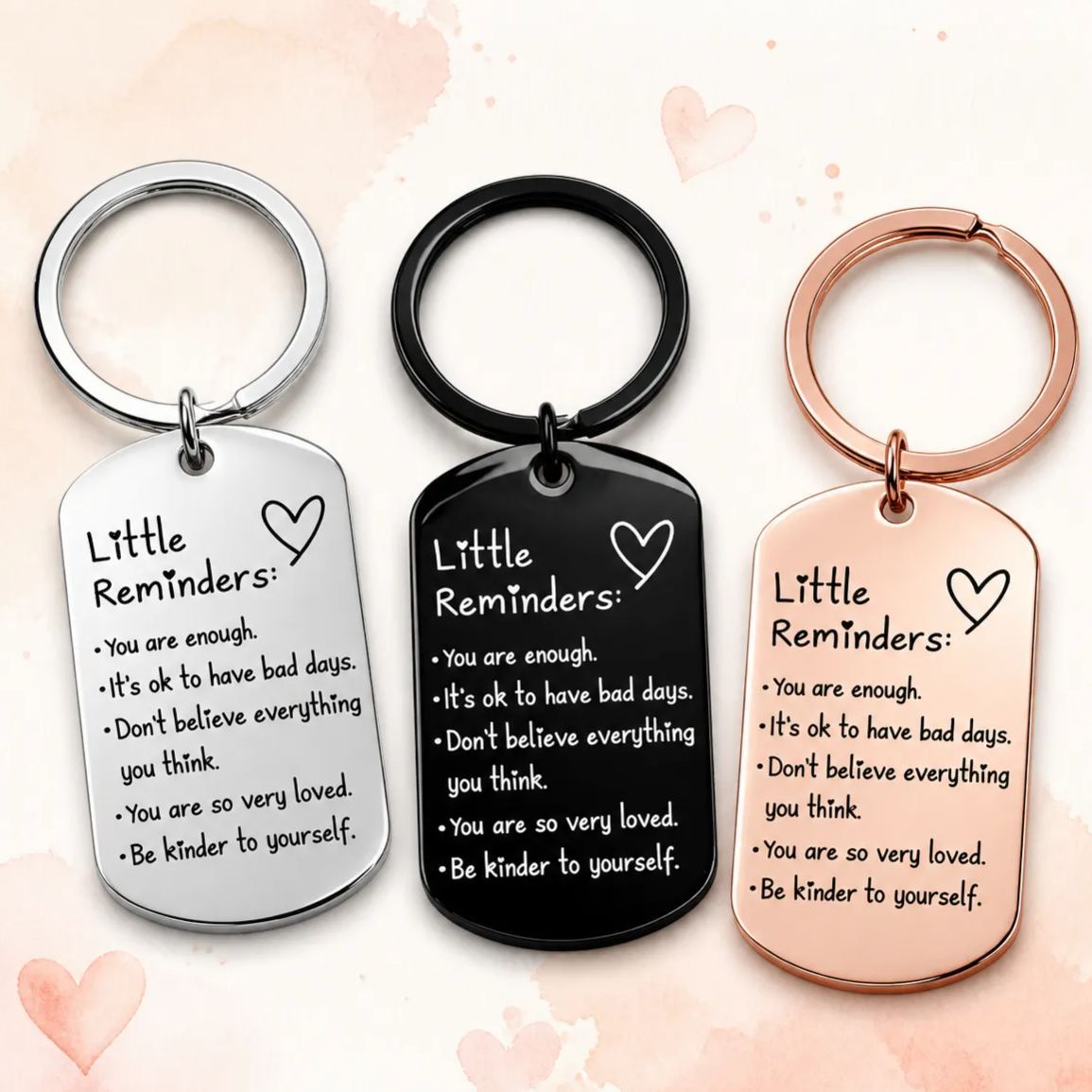 Inspirational Little Reminders Keychain Standard Inspirational Little Reminders Keychain Stainless Steel Dog Tag Gifts for Friends