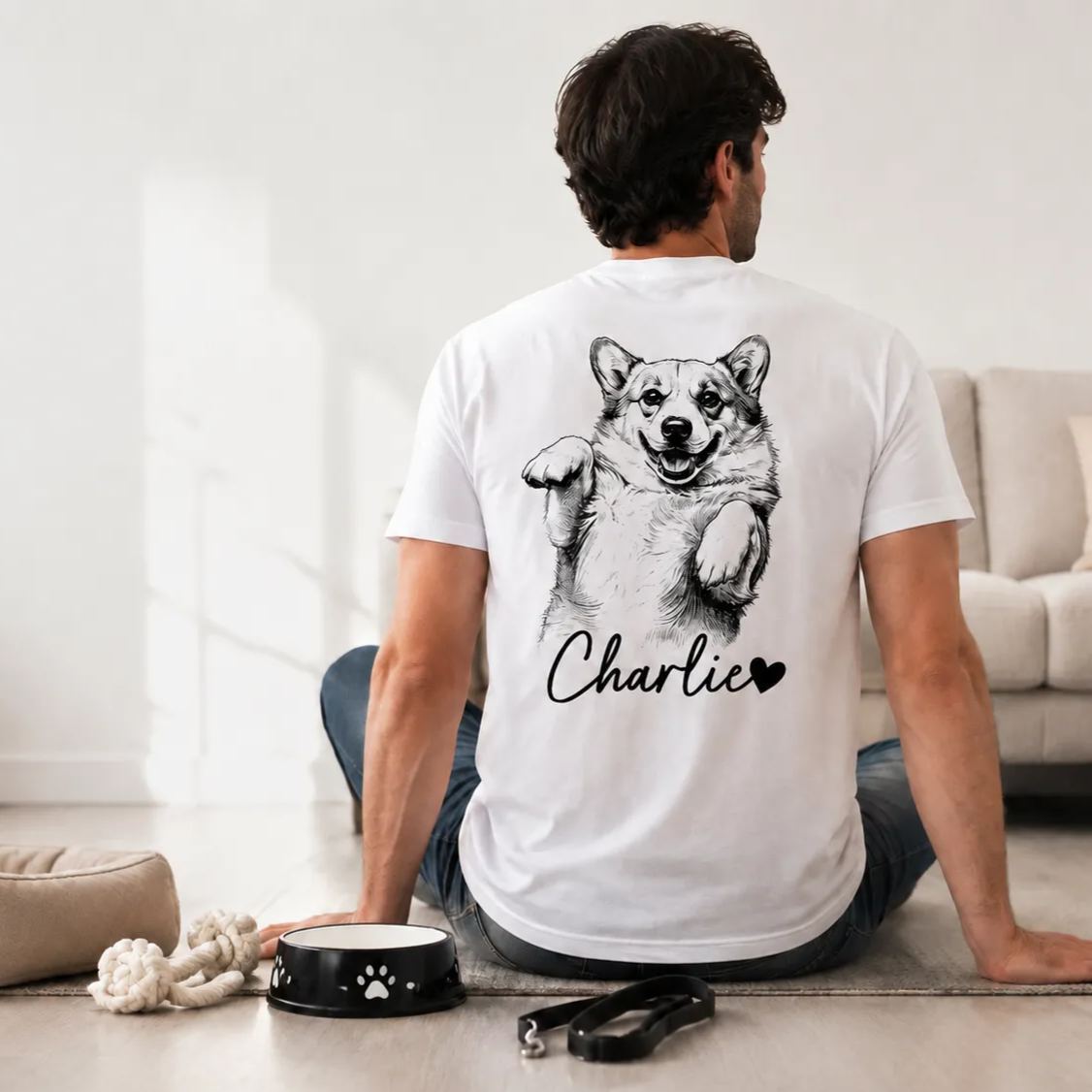 Custom Photo Unisex T-shirt Personalized Father's Day Birthday Gifts For Dog Cat Lovers, Dog Dad And Mom, Cat Owners - Home Is Where My Pets Are - MyMoonLampUk