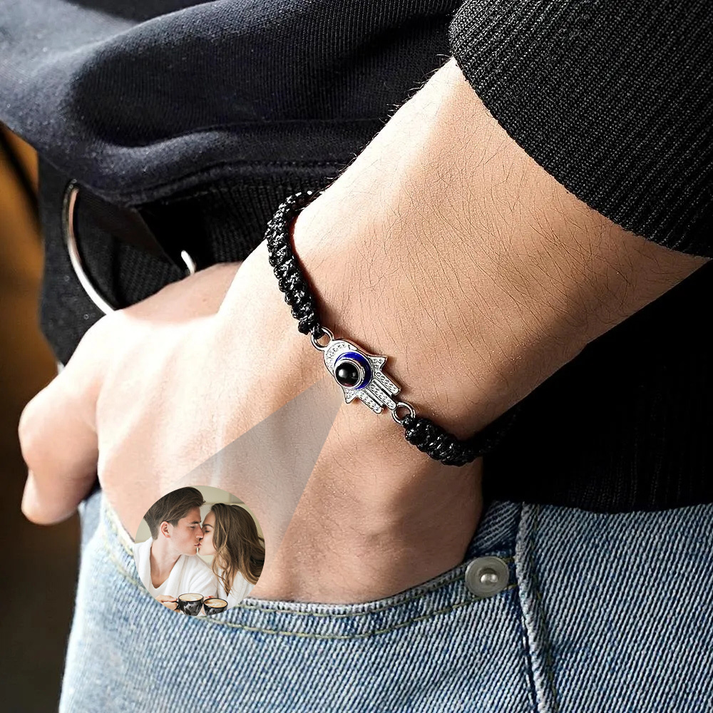 Custom Projection Bracelet Evil Eye Fashion Men's Gift - MyMoonLampUk
