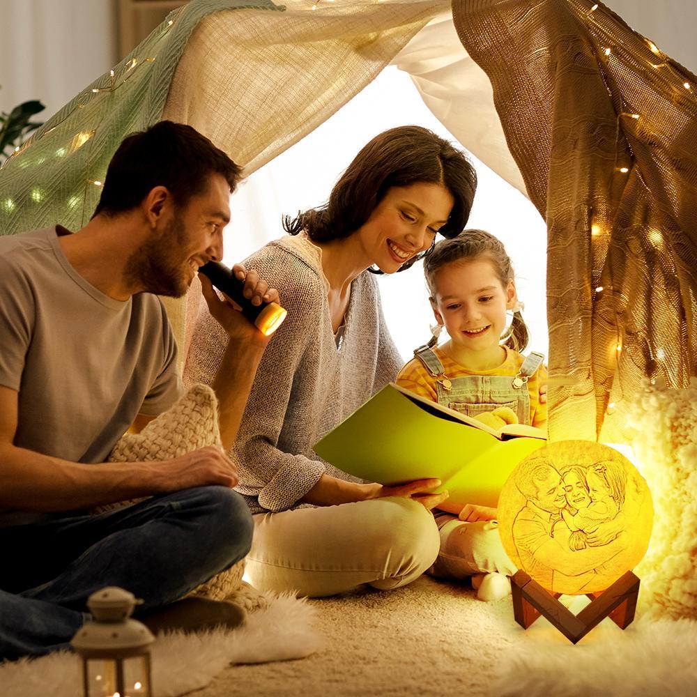 Custom 3D Print Mom Photo Moon Lamp Personalized Engraved Moon Lamp Best Festival Gift