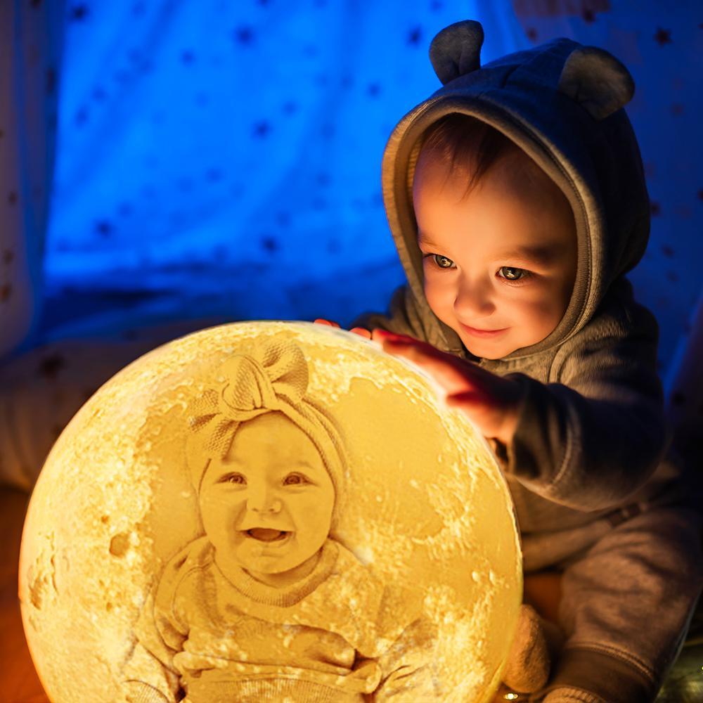Creative 3D Print Father Photo Moon Lamp Personalized Engraved Moon Lamp Best Festival Gift