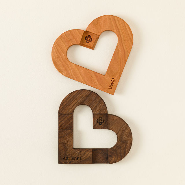 Personalized Interlocking Hearts Trivet Set Valentines Day Gift