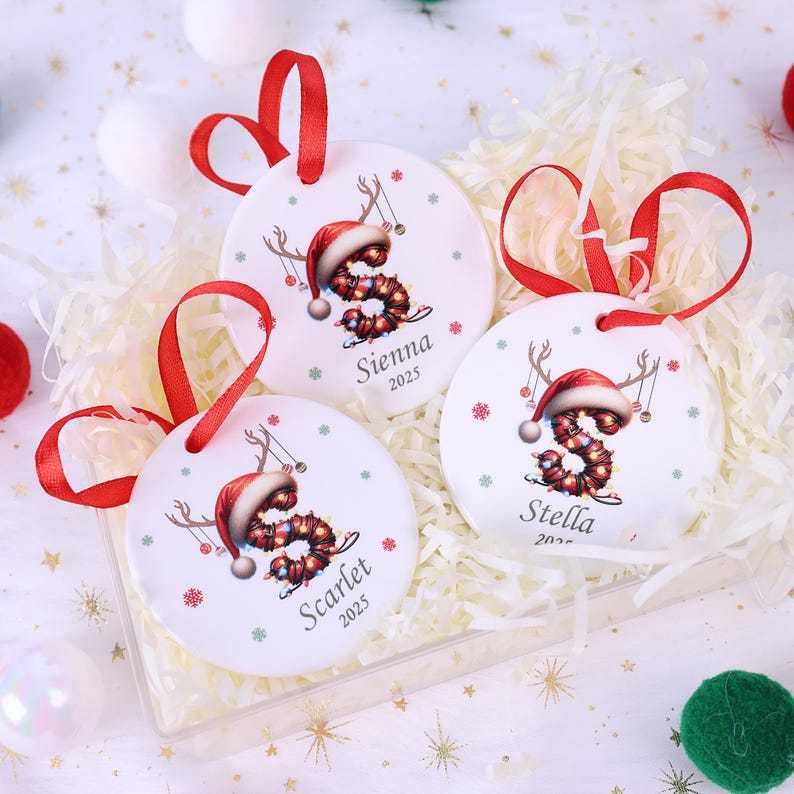 Personalized Letter Name Ornament: 2025 Christmas Family Keepsake, Custom Name Christmas Sublimation, Initial Ornament, Christmas Decor - MyMoonLampUk