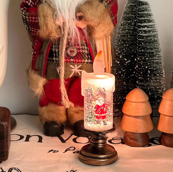 Christmas Candle Lights Sparkling Atmosphere Decorative Ornaments Lights Christmas Exquisite Gifts Glowing Night Lights