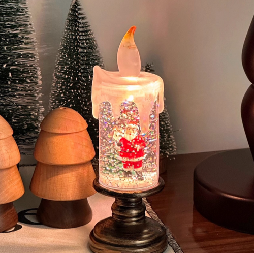Christmas Candle Lights Sparkling Atmosphere Decorative Ornaments Lights Christmas Exquisite Gifts Glowing Night Lights