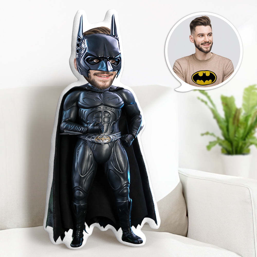 Custom Face Pillow Personalised Batman Gifts Custom MinIMe Pillow Gifts for Him - MyFaceUnderwearUK