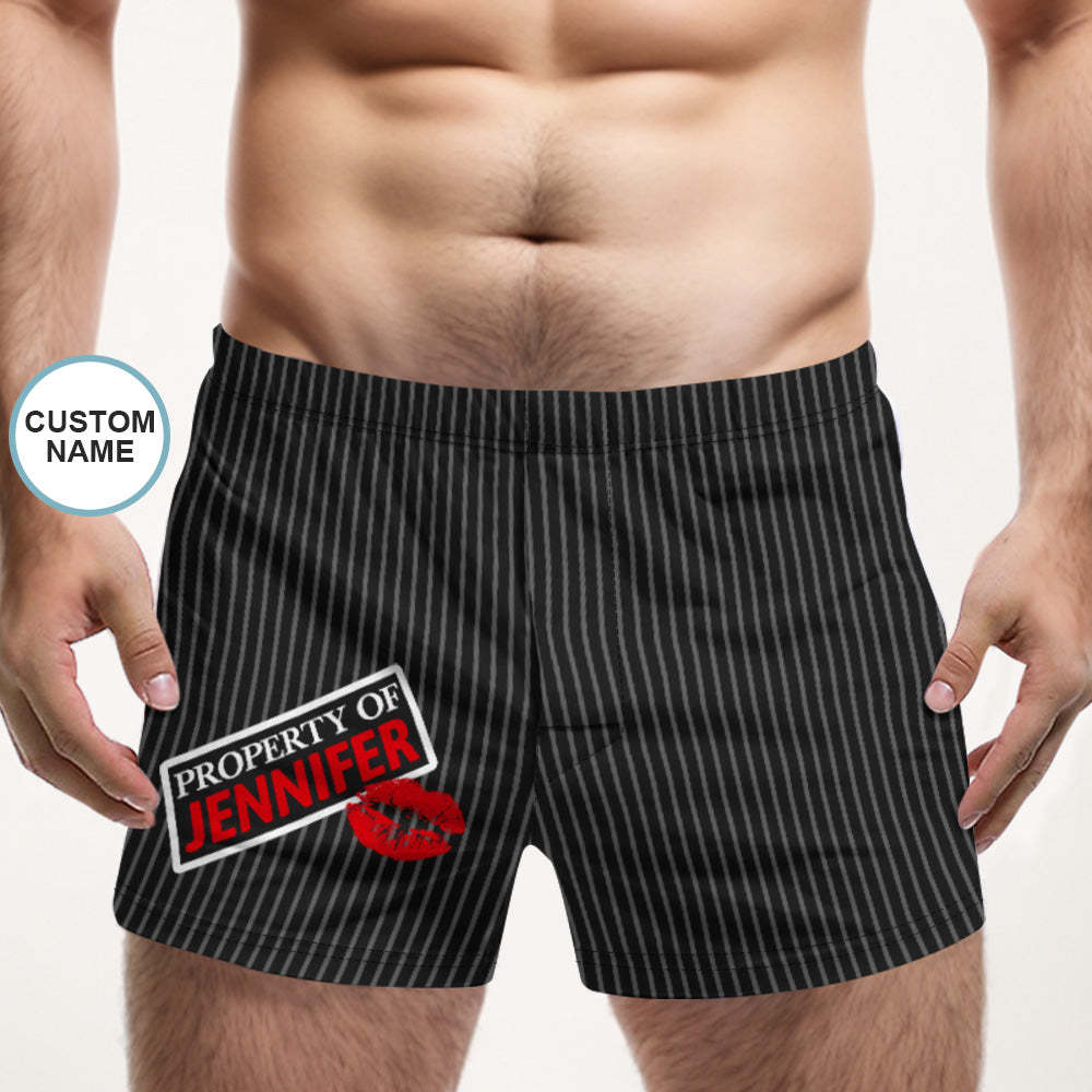 Custom Name Multicolor Striped Print Boxer Shorts Personalized Casual Underwear Gift for Him - MyFaceUnderwearUK