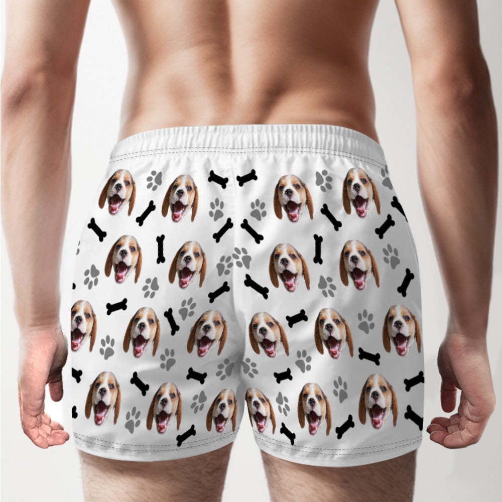 Custom Dog Face Multicolor Boxer Shorts Personalized Casual Underwear Gift for Him - MyFaceUnderwearUK