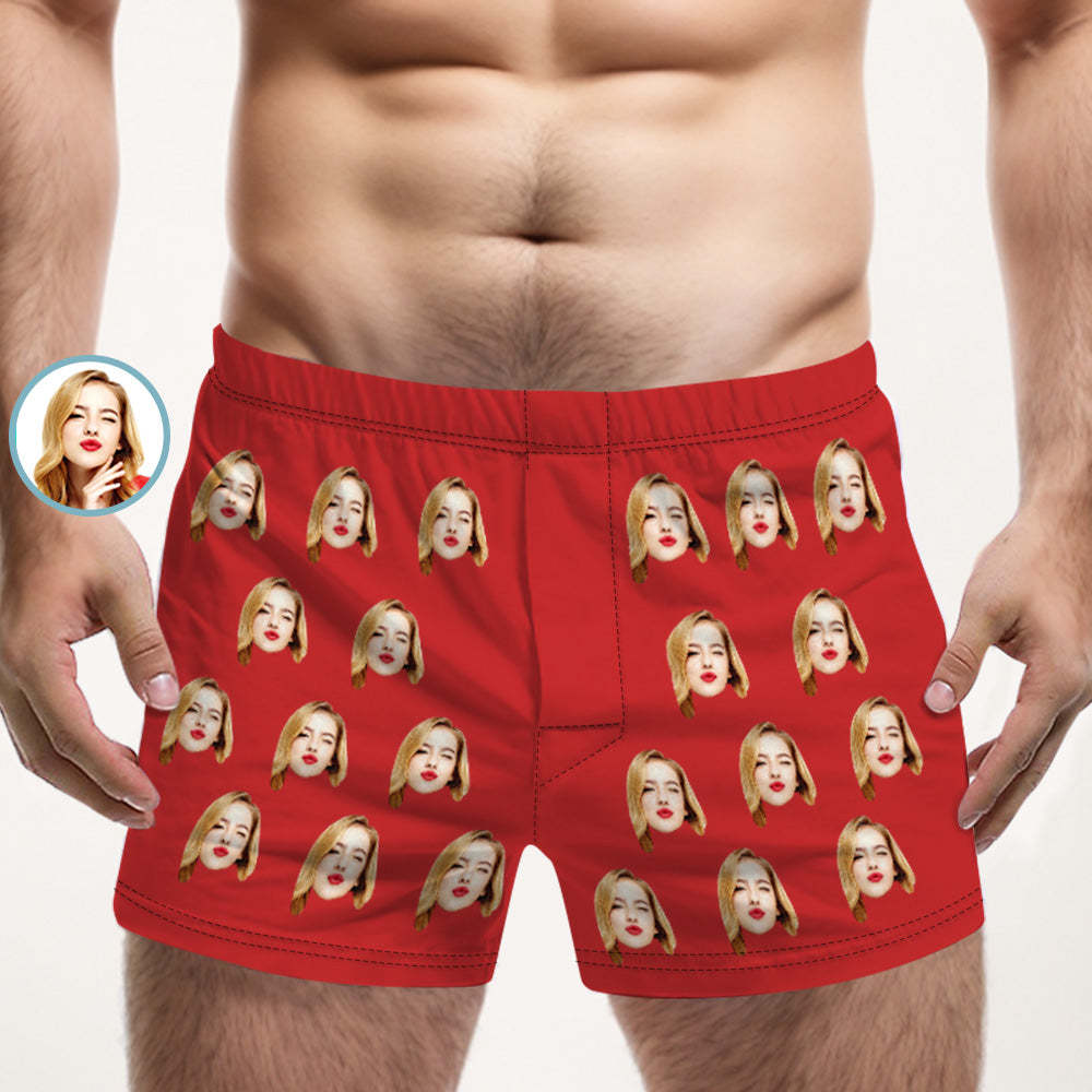 Custom Girlfriend Face Multicolor Boxer Shorts Personalized Photo Underwear Gift for Him - MyFaceUnderwearUK