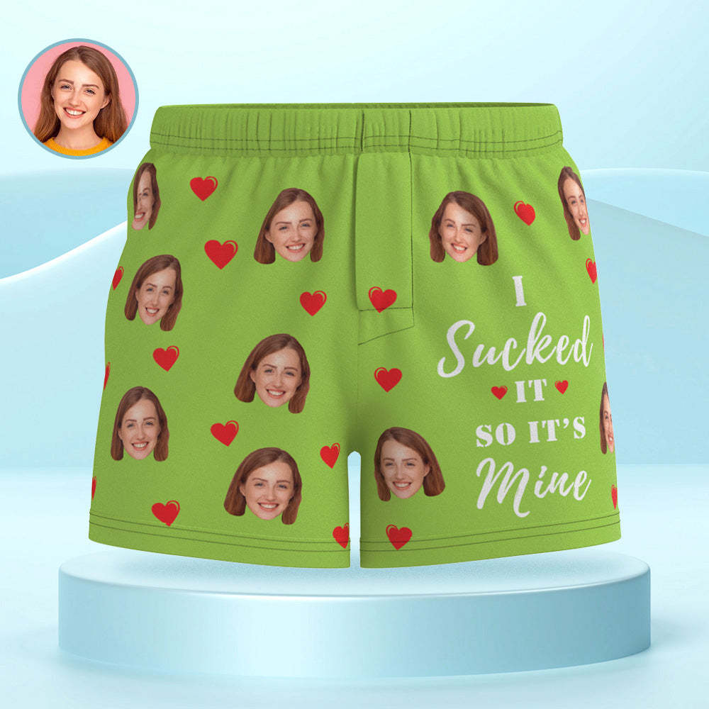 Custom Face Multicolor Boxer Shorts I SUCKED IT SO IT'S MINE Personalized Photo Underwear Gift for Him - MyFaceUnderwearUK