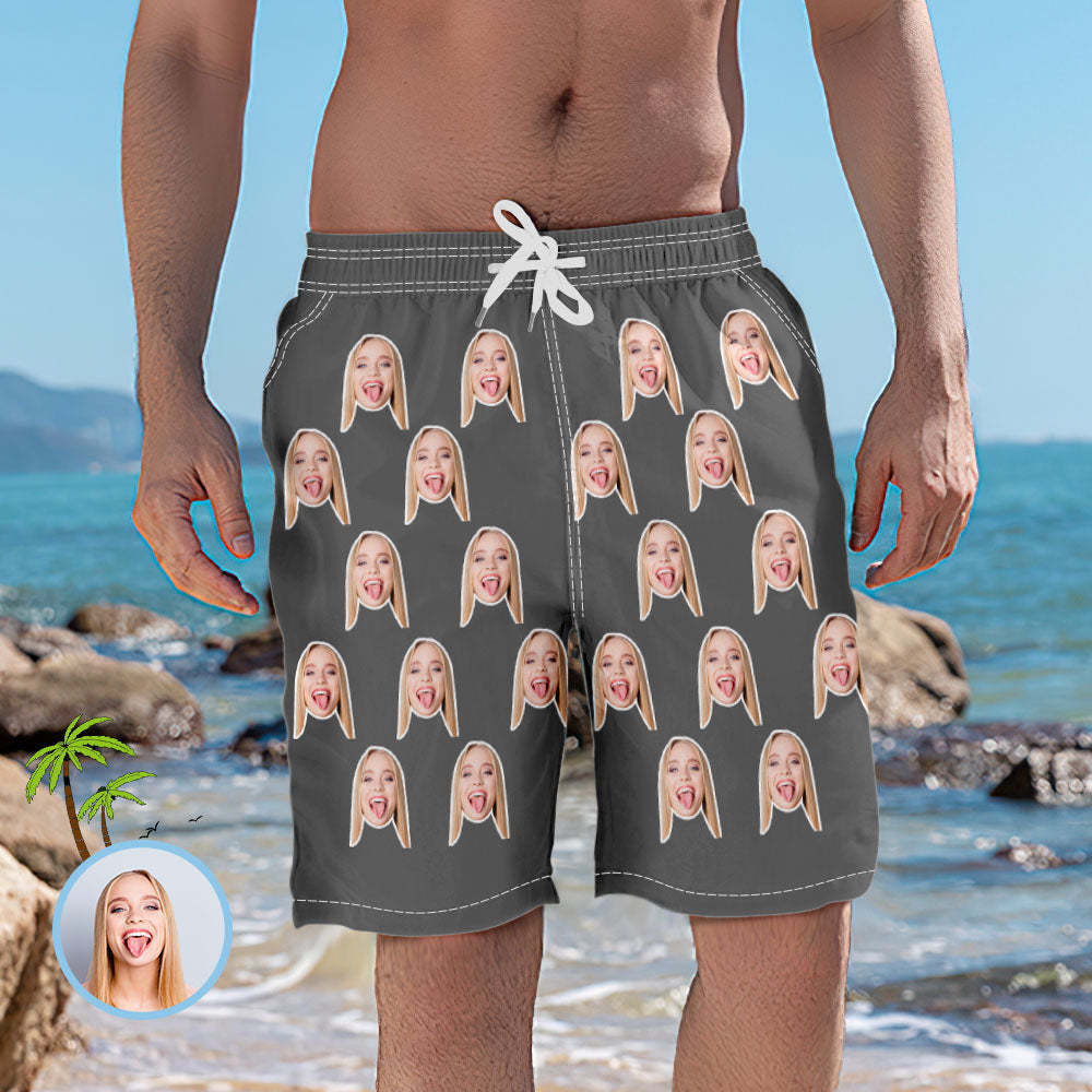 Men's Custom Face Elastic Beach Short Pants - MyFaceUnderwearUK