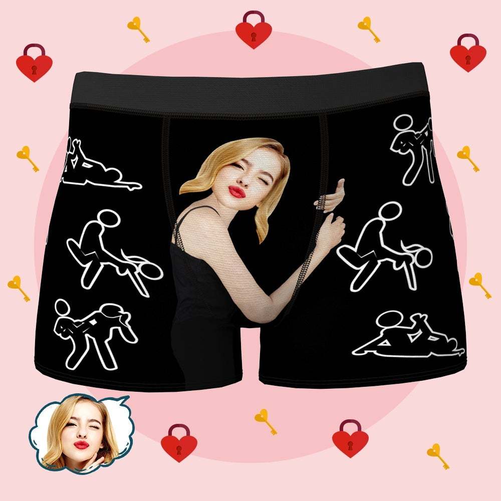 Personalize Face Boxer Custom Sexy Naughty Underwear Valentine's Gifts for Him
