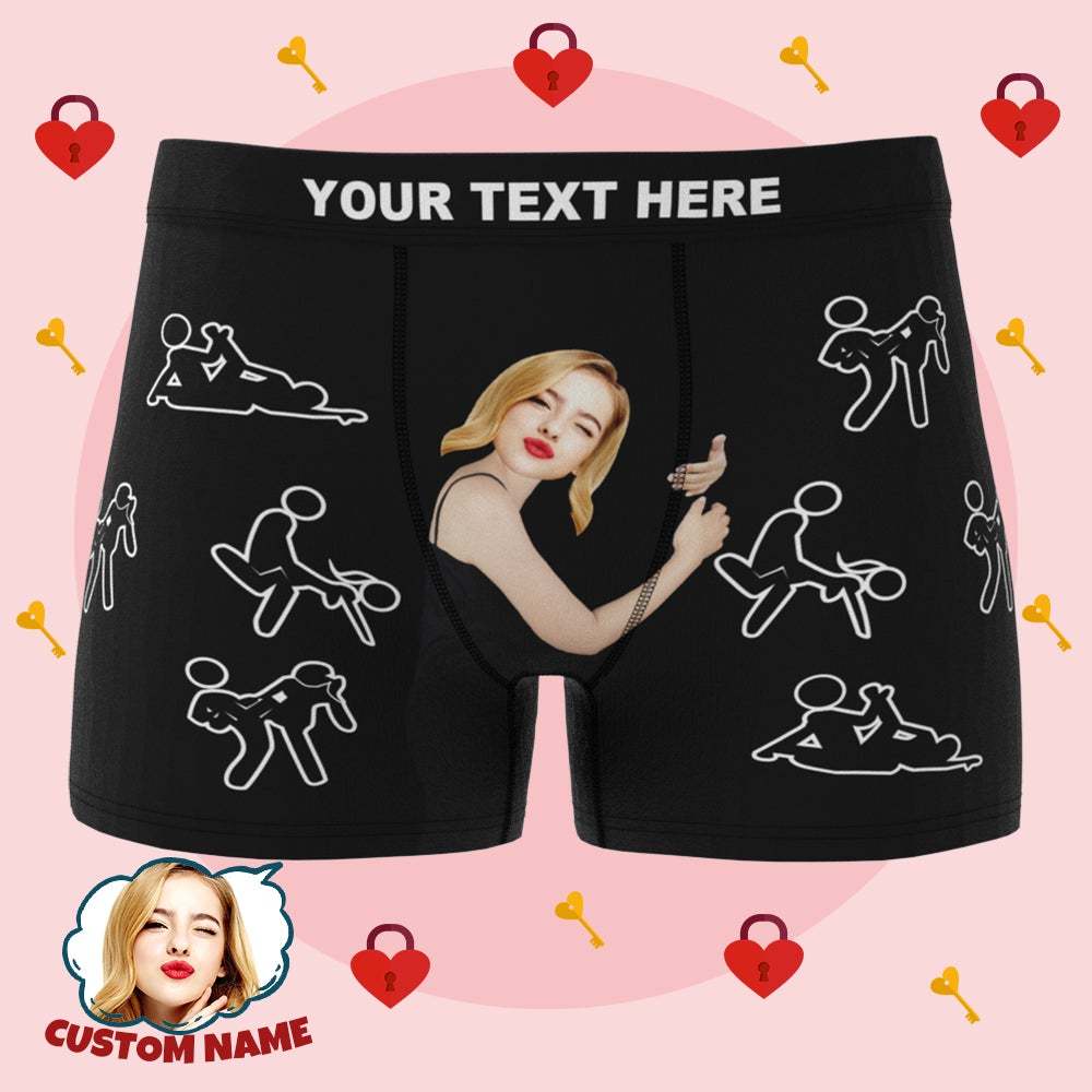 Personalize Face Boxer Custom Sexy Naughty Underwear Valentine's Gifts for Him