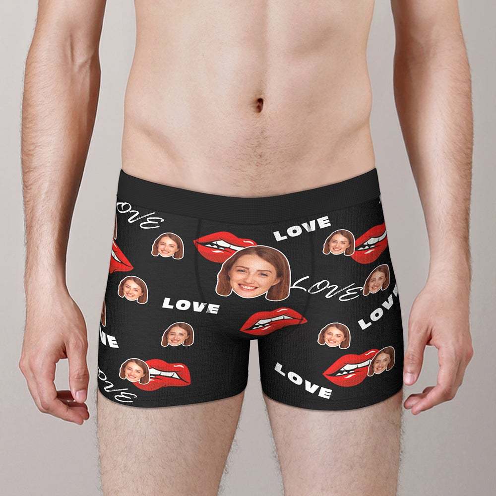 Custom Face Boxers Brief with Love Valentine's Day Gifts