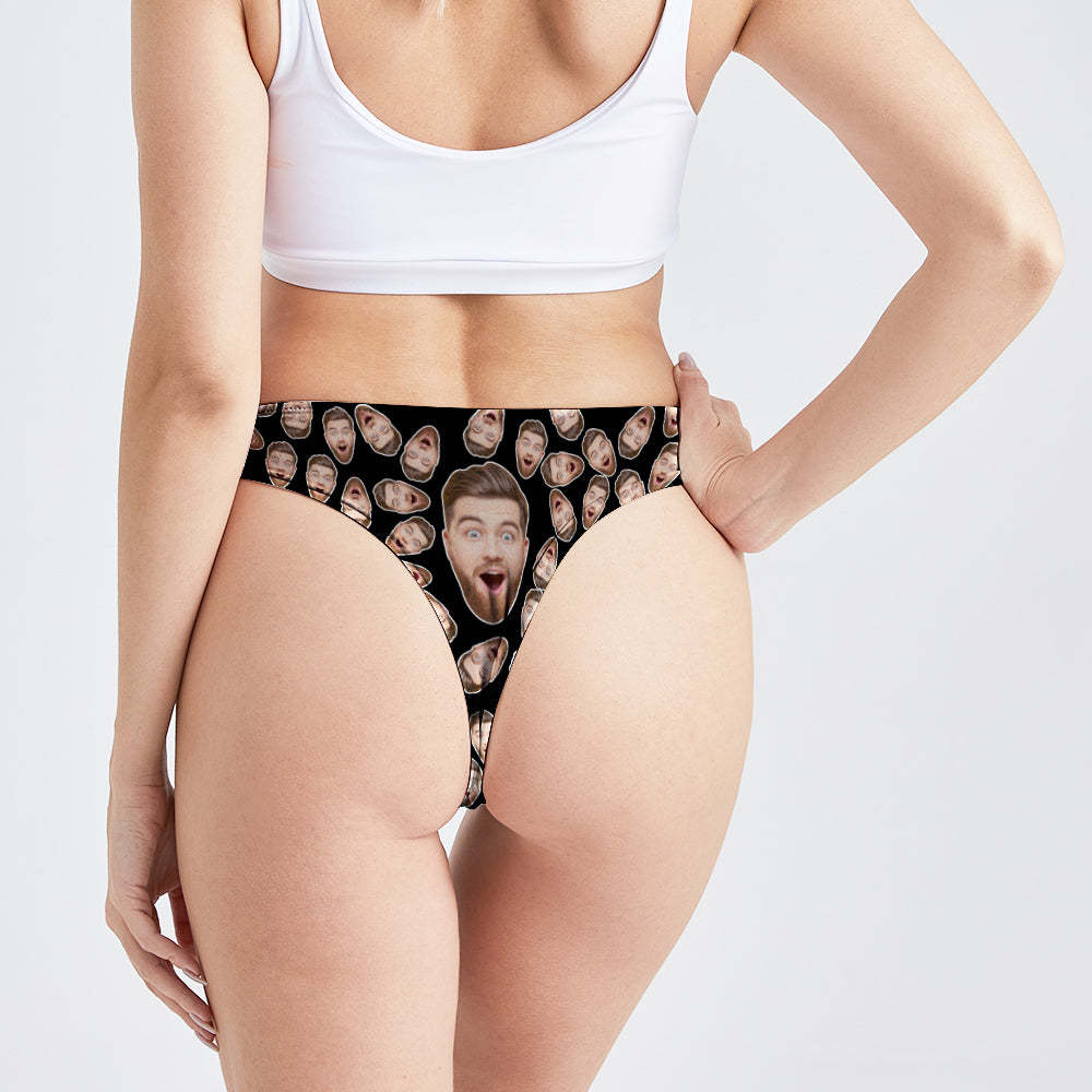 Custom Boyfriend Face Thong Panties Funny Gift For Her - MyFaceUnderwearUK
