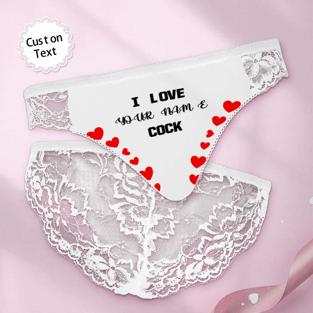 Custom Women Lace Panty I Love Your Cock Sexy Panties Sweet Gift - MyFaceUnderwearAU